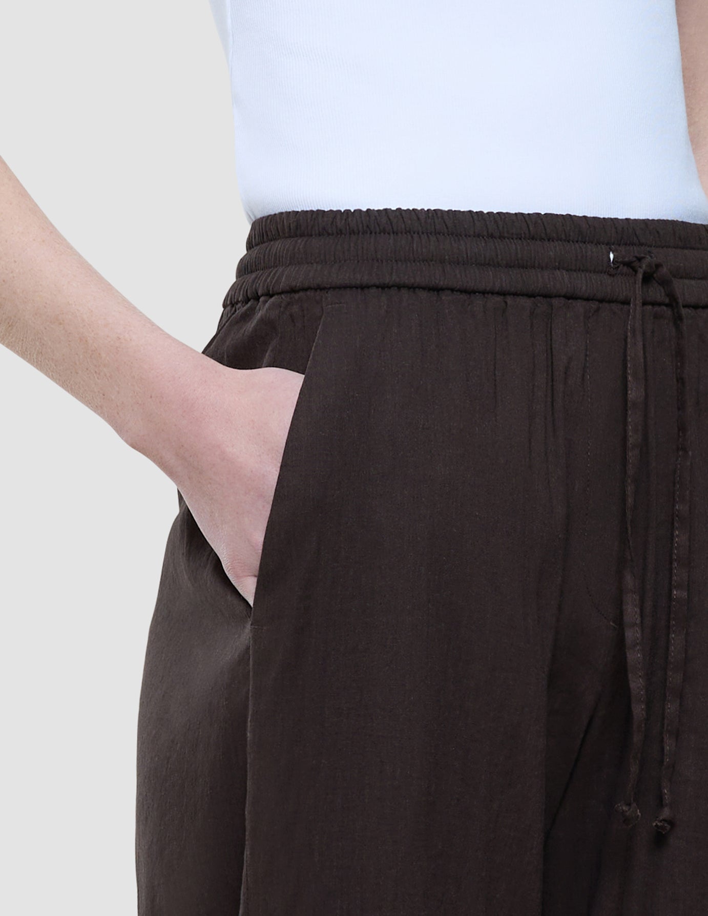 Women's Linen Pants Relaxed Espresso